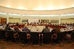 The conference hall with stretch ceiling 2